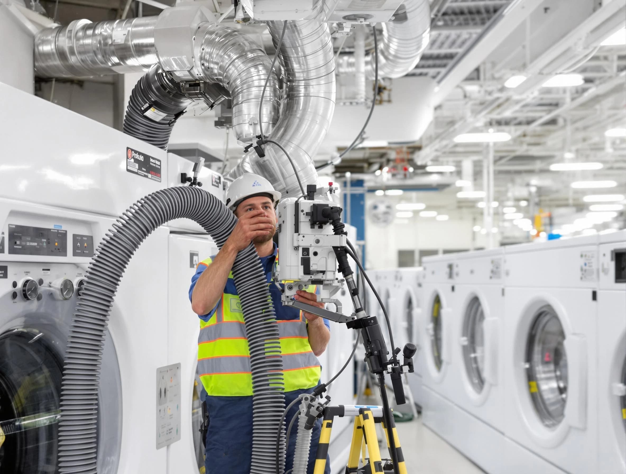 Cherry Creek Dryer Vent Cleaning team performing commercial-grade dryer vent cleaning at a business facility in Cherry Creek