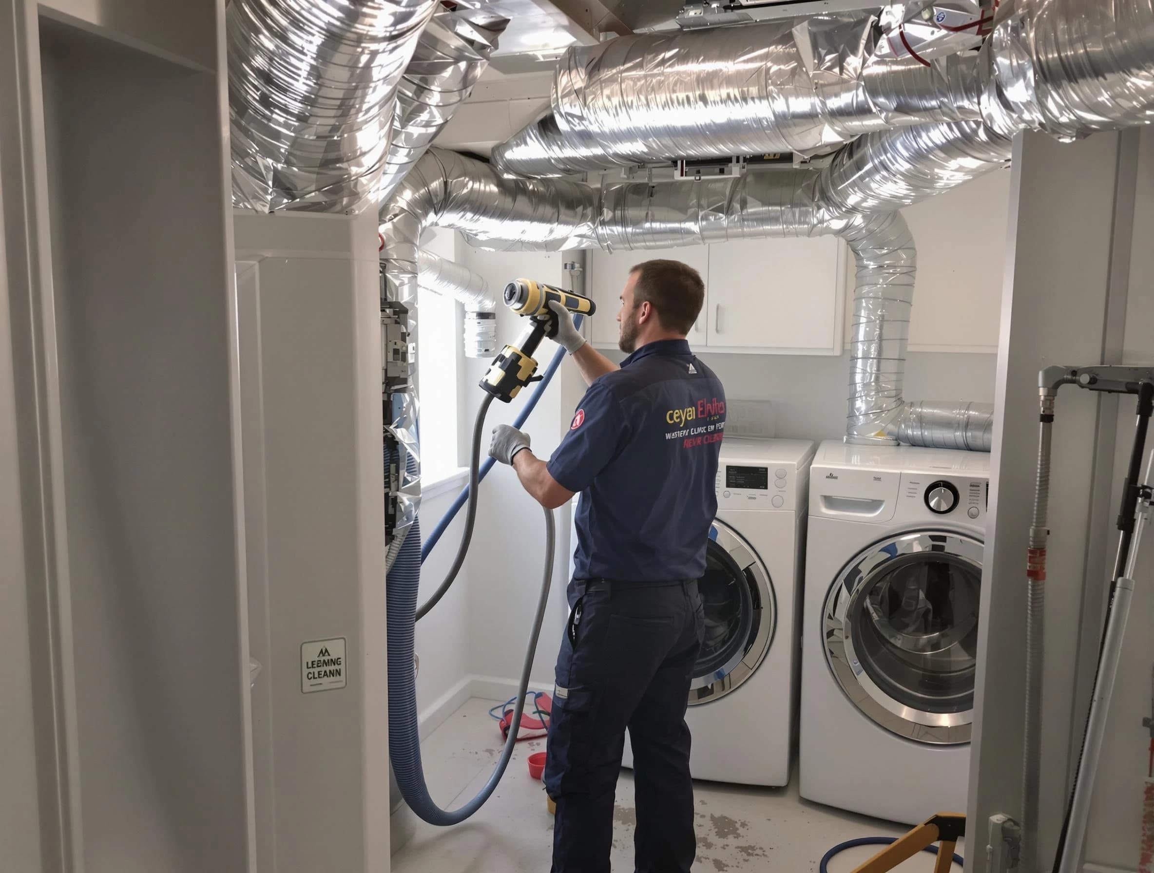 Cherry Creek Dryer Vent Cleaning specialist using advanced equipment for thorough duct cleaning in Cherry Creek