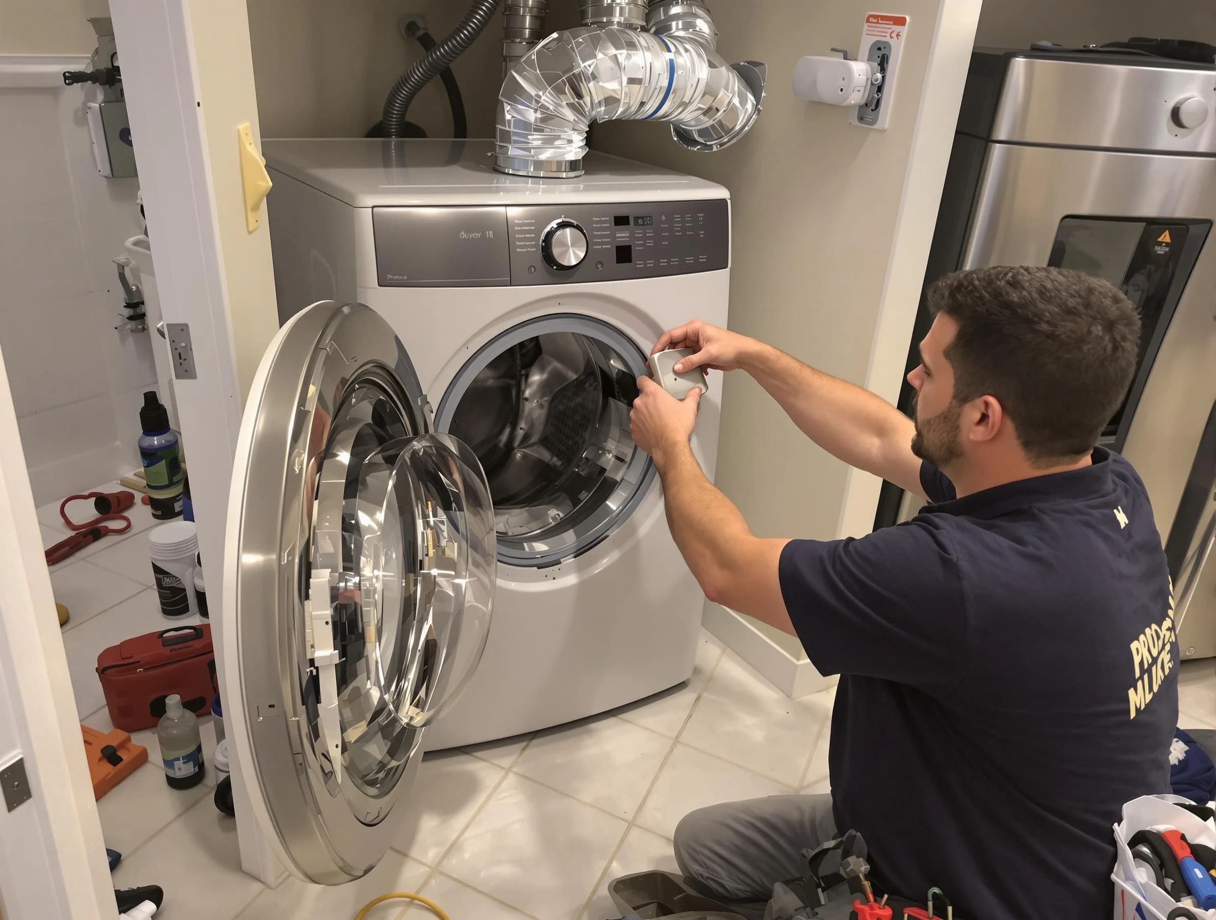 Cherry Creek Dryer Vent Cleaning technician performing precise dryer vent hose installation in Cherry Creek